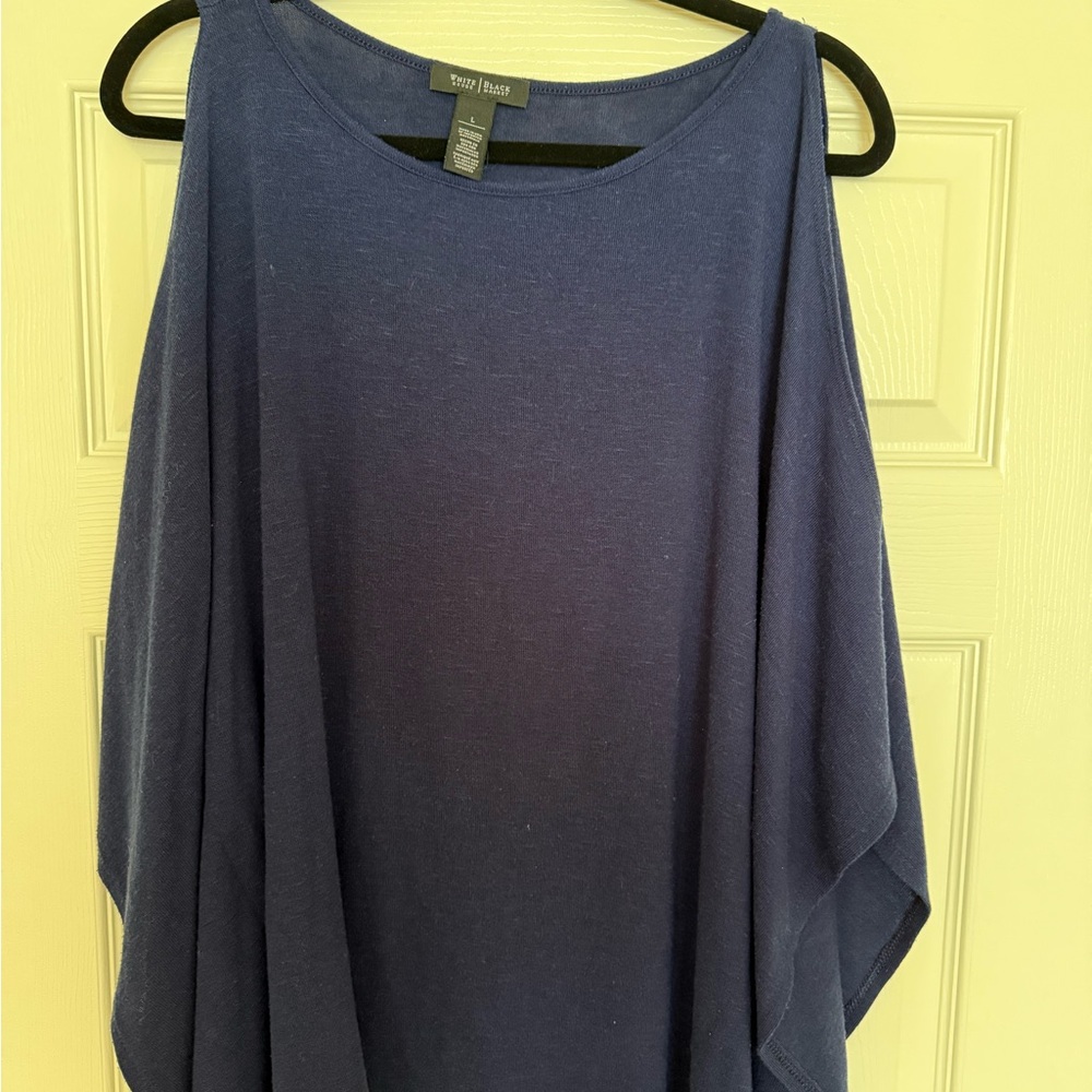 White House Black Market Blue Blouse Top